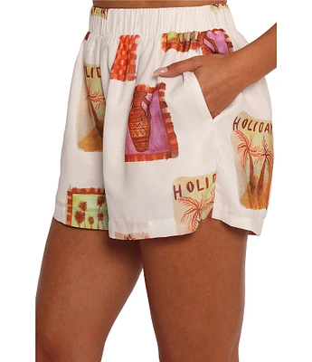 Petal & Pup Aaliyah Abstract Postcard Pull-On Coordinating Shorts