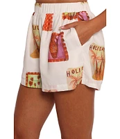 Petal & Pup Aaliyah Abstract Postcard Pull-On Coordinating Shorts