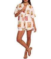 Petal & Pup Aaliyah Abstract Postcard Pull-On Coordinating Shorts