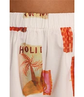 Petal & Pup Aaliyah Abstract Postcard Pull-On Coordinating Shorts