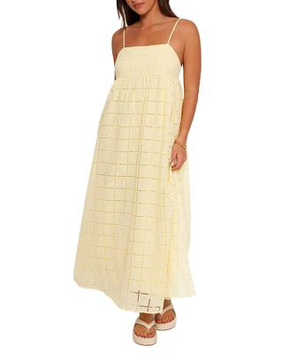 Petal & Pup Alyah Embroidered Square Neck Empire Waist Sleeveless Maxi Dress
