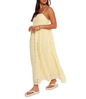 Petal & Pup Alyah Embroidered Square Neck Empire Waist Sleeveless Maxi Dress