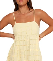 Petal & Pup Alyah Embroidered Square Neck Empire Waist Sleeveless Maxi Dress