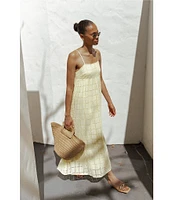 Petal & Pup Alyah Embroidered Square Neck Empire Waist Sleeveless Maxi Dress