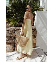 Petal & Pup Alyah Embroidered Square Neck Empire Waist Sleeveless Maxi Dress