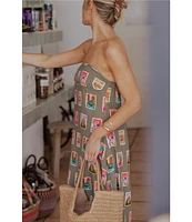 Petal & Pup Aoife Post Stamp Print Square Neck Sleeveless Maxi Dress