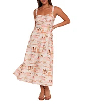 Petal & Pup Laurette Abstract Print Sweetheart Neckline Sleeveless Maxi Dress