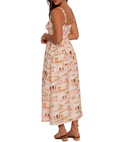 Petal & Pup Laurette Abstract Print Sweetheart Neckline Sleeveless Maxi Dress