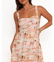 Petal & Pup Laurette Abstract Print Sweetheart Neckline Sleeveless Maxi Dress