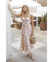 Petal & Pup Laurette Abstract Print Sweetheart Neckline Sleeveless Maxi Dress