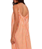 Petal & Pup Lumina Stripe Print Round Neckline Sleeveless Maxi Dress