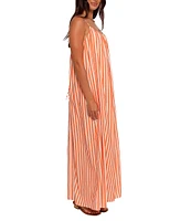 Petal & Pup Lumina Stripe Print Round Neckline Sleeveless Maxi Dress