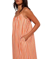 Petal & Pup Lumina Stripe Print Round Neckline Sleeveless Maxi Dress