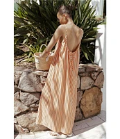 Petal & Pup Lumina Stripe Print Round Neckline Sleeveless Maxi Dress