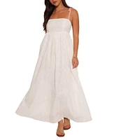 Petal & Pup Odessa Embroidery Square Neckline Sleeveless Empire Waistline Maxi Dress