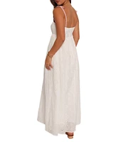 Petal & Pup Odessa Embroidery Square Neckline Sleeveless Empire Waistline Maxi Dress