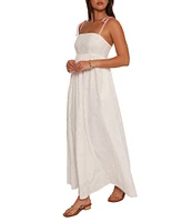 Petal & Pup Odessa Embroidery Square Neckline Sleeveless Empire Waistline Maxi Dress