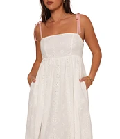 Petal & Pup Odessa Embroidery Square Neckline Sleeveless Empire Waistline Maxi Dress