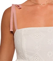 Petal & Pup Odessa Embroidery Square Neckline Sleeveless Empire Waistline Maxi Dress