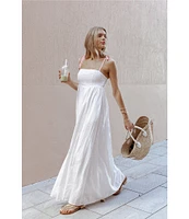 Petal & Pup Odessa Embroidery Square Neckline Sleeveless Empire Waistline Maxi Dress
