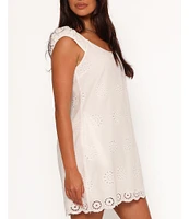 Petal & Pup Pammy Round Neckline Cap Sleeve Scallop Hemline Mini Dress