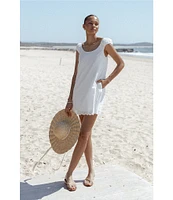 Petal & Pup Pammy Round Neckline Cap Sleeve Scallop Hemline Mini Dress