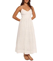 Petal & Pup Yasmin Eyelet V-Neck Sleeveless Midi Dress