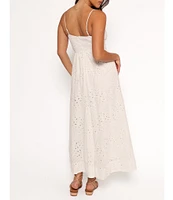 Petal & Pup Yasmin Eyelet V-Neck Sleeveless Midi Dress
