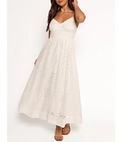 Petal & Pup Yasmin Eyelet V-Neck Sleeveless Midi Dress