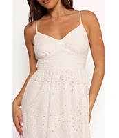 Petal & Pup Yasmin Eyelet V-Neck Sleeveless Midi Dress