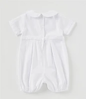 Petit Ami Baby -12 Months Christening Romper & Bonnet Set