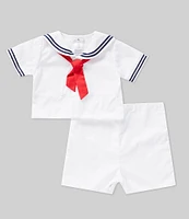 Petit Ami Baby Boys 3-24 Months Sailor Suit Jon Jon Shortall