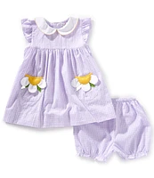 Petit Ami Baby Girls 12-24 Months Flutter-Sleeve Gingham-Checked Fit & Flare Dress