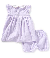 Petit Ami Baby Girls 12-24 Months Flutter-Sleeve Gingham-Checked Fit & Flare Dress
