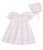 Petit Ami Baby Girls Preemie-Newborn Smocked Dress