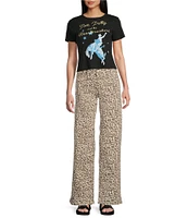 Philcos Tom Petty Horse Graphic Crewneck Short Sleeve Cropped Tee