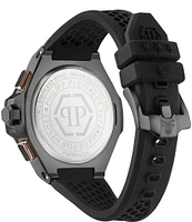 Philipp Plein Men's Chrono Royal Black Silicone Strap Buckled Watch