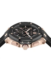 Philipp Plein Men's Chrono Royal Black Silicone Two Tone Strap Watch