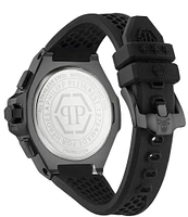 Philipp Plein Men's Chrono Royal Solid Black Silicone Strap Watch