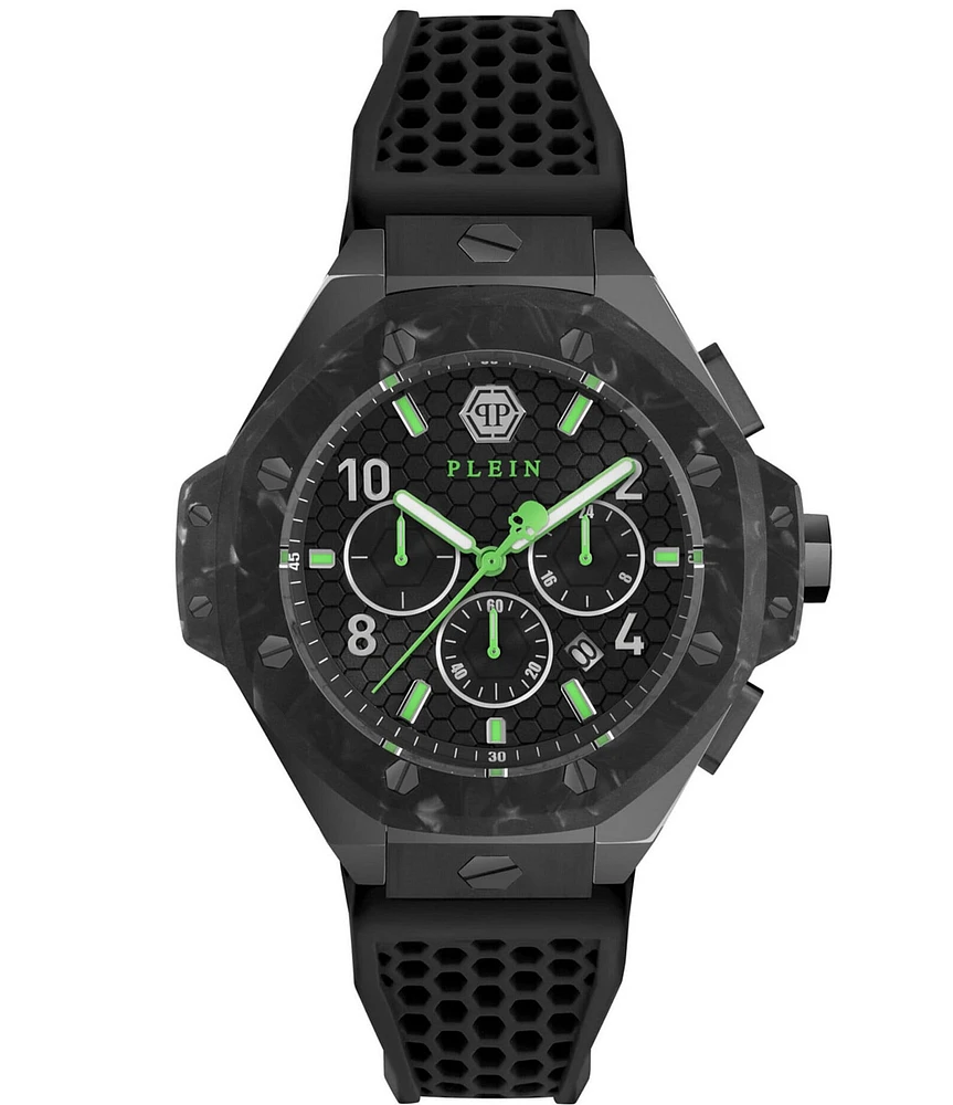 Philipp Plein Men's Chronograph Royal Black Silicone Strap Watch