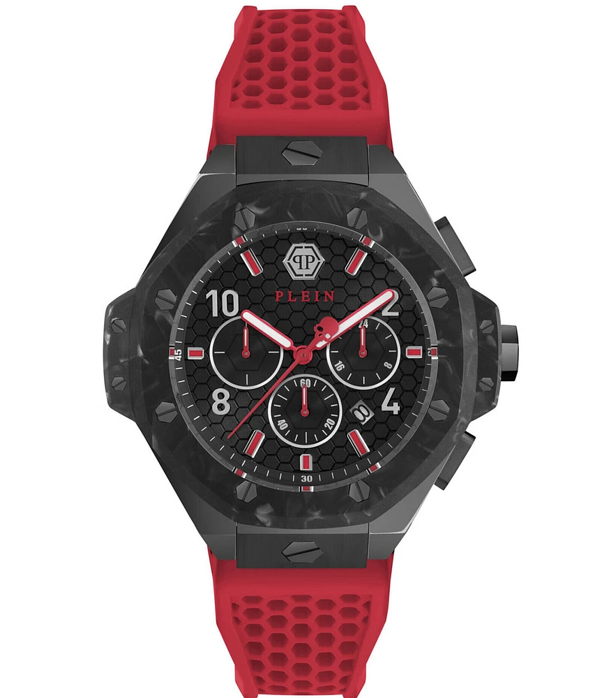 Philipp Plein Men's Chrono Royal Red Silicone Strap Watch