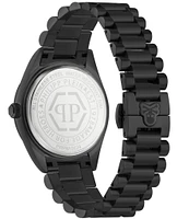 Philipp Plein Men's Date Superlative Analog Black Tone Stainless Steel Bracelet Watch