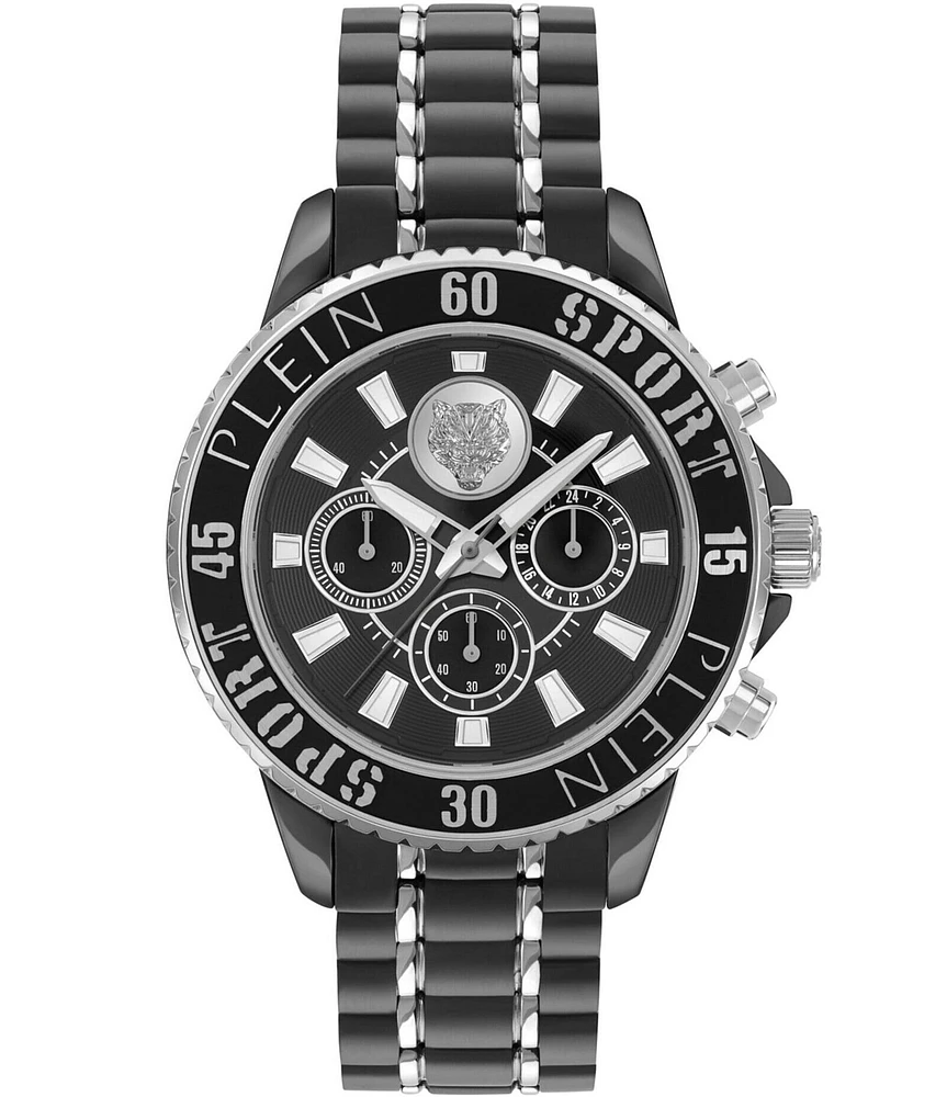 Philipp Plein Men's Sport Glam Chronograph Two Tone Stainless Steel Bracelet Watch