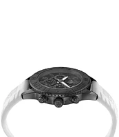 Philipp Plein Men's Glam Chronograph White Silicone Strap Watch