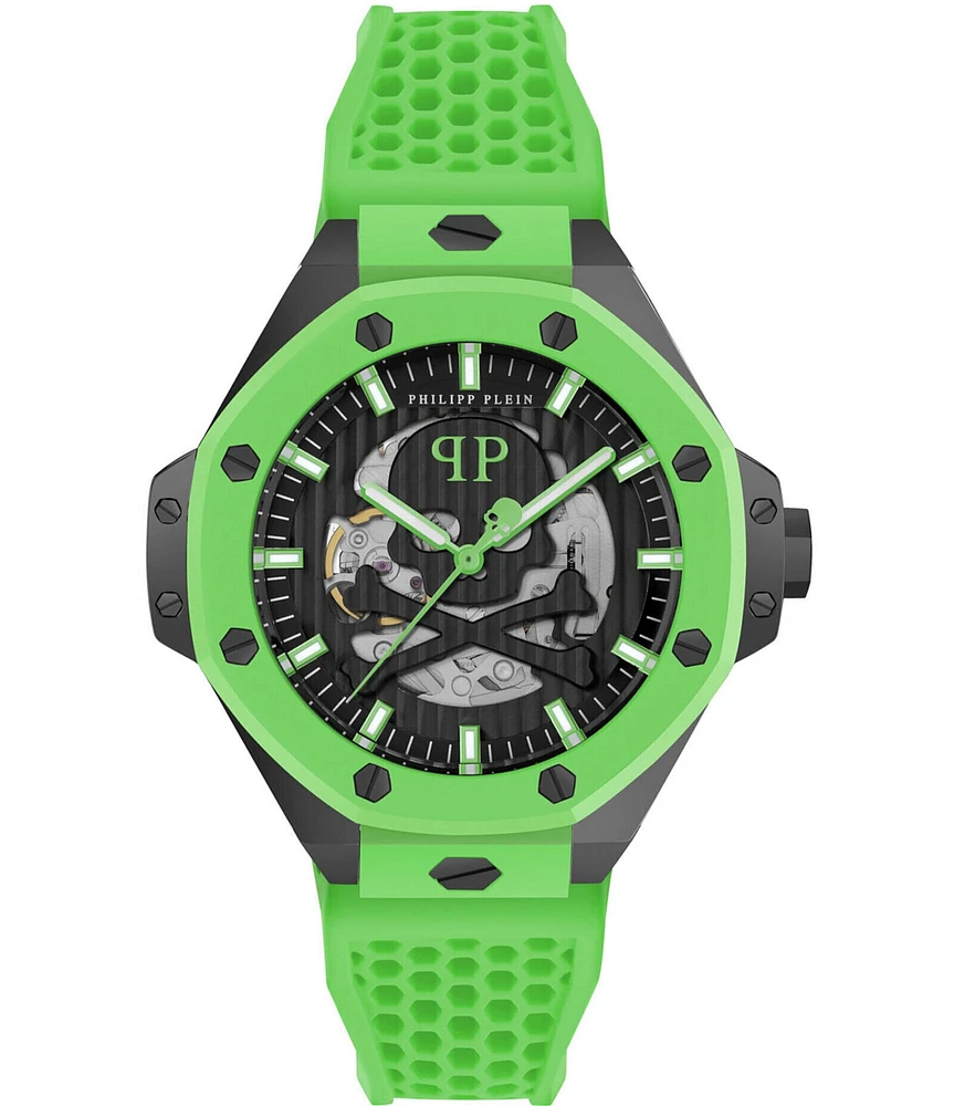 Philipp Plein Men's Plein Skeleton Royal Automatic Silicone Strap Watch