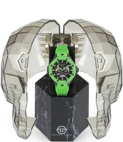 Philipp Plein Men's Plein Skeleton Royal Automatic Silicone Strap Watch