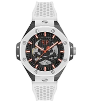 Philipp Plein Men's Plein Skeleton Royal Automatic Light Grey Silicone Strap Watch