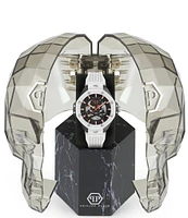 Philipp Plein Men's Plein Skeleton Royal Automatic Light Grey Silicone Strap Watch