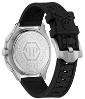 Philipp Plein Men's Skeleton Spectre Quartz Chronograph Black Silicone Strap Watch