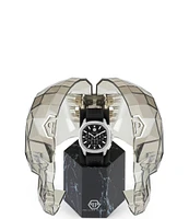 Philipp Plein Men's Skeleton Spectre Quartz Chronograph Black Silicone Strap Watch